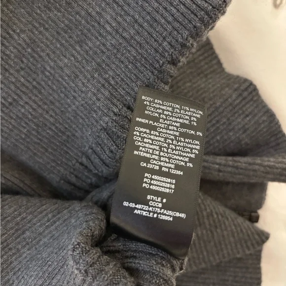 Sunday Best Cotton Charm Meadow Zip Sweater Admiral/Grey SZ L - Picture 10 of 10